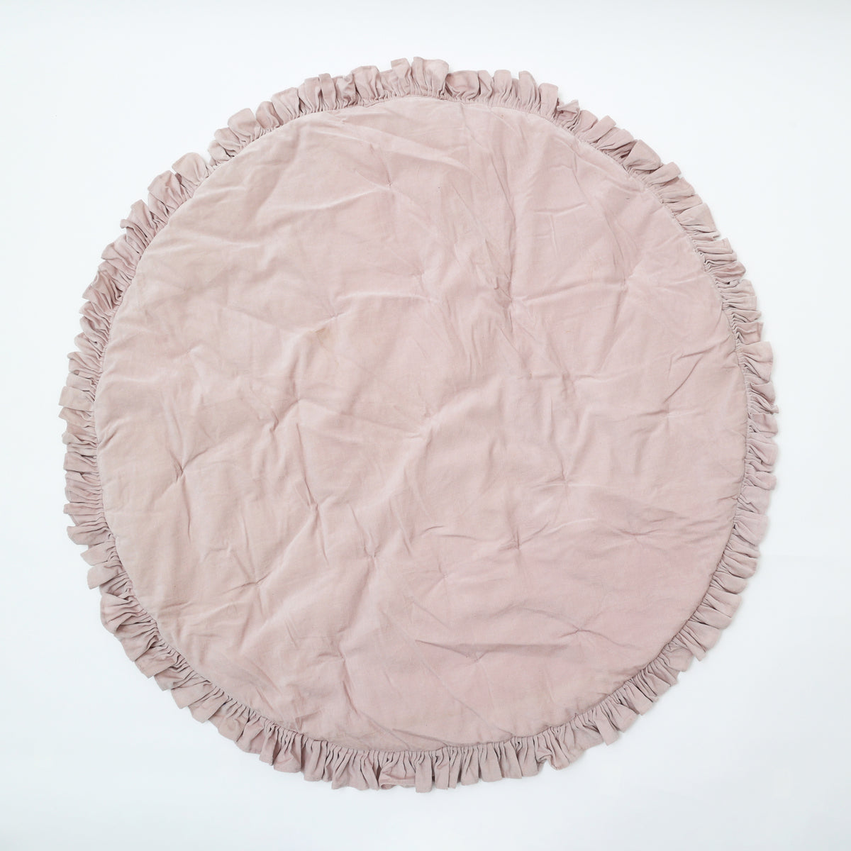 Cotton Soft & Fine Velvet Rounded Playmat with Frill (Lilac)