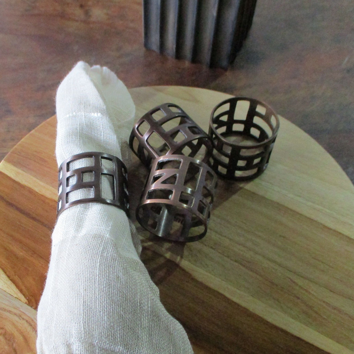 Copper Napkin Rings - Hollow