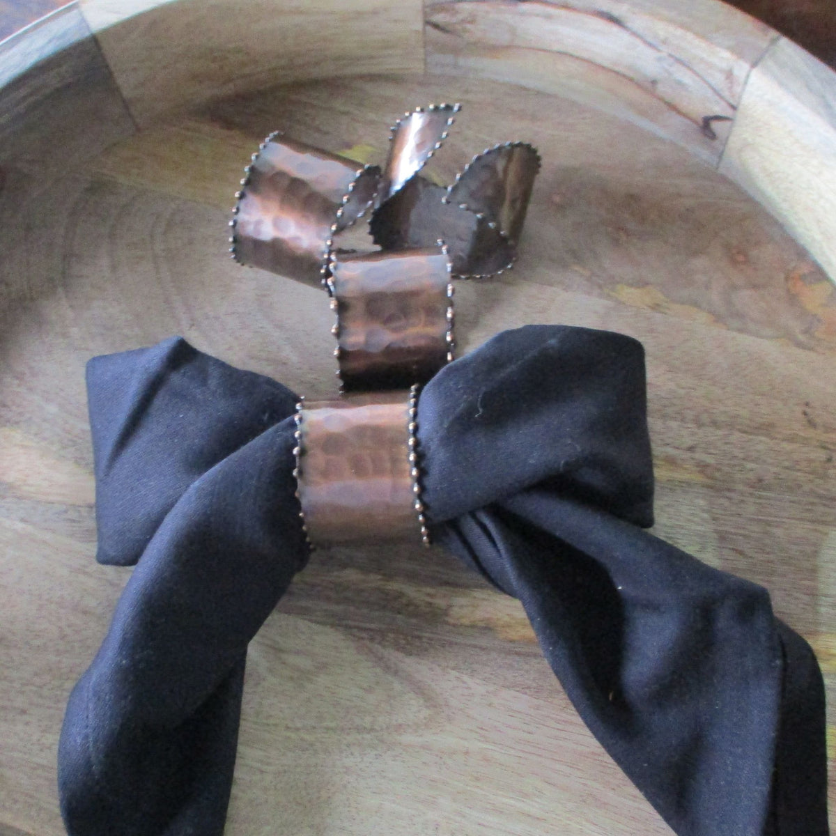 Copper Napkin Rings - Hammered
