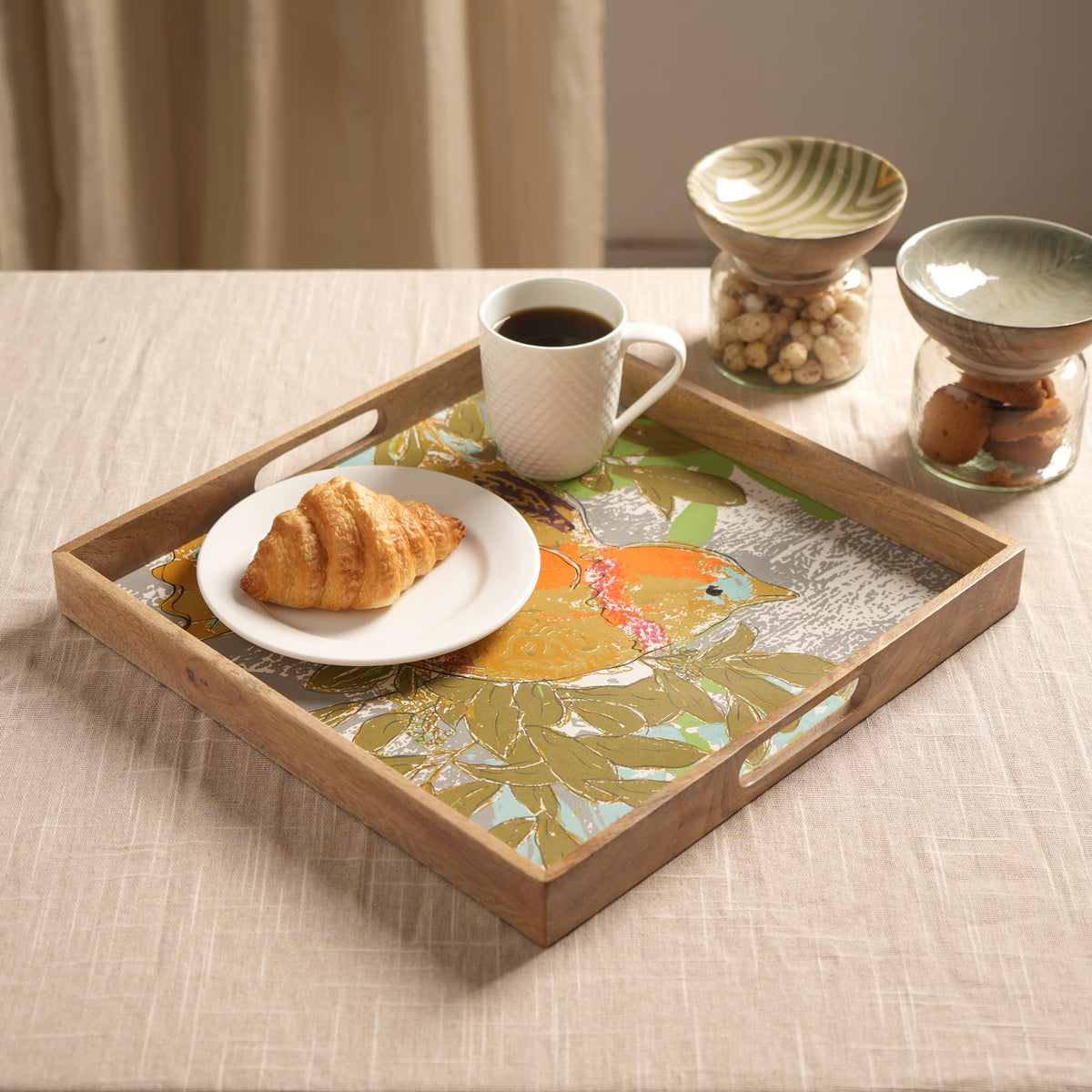 Wooden Square Bird Tray