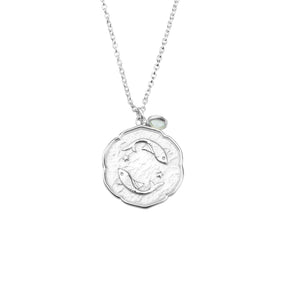 Pisces Necklace With Birth Stone Charm