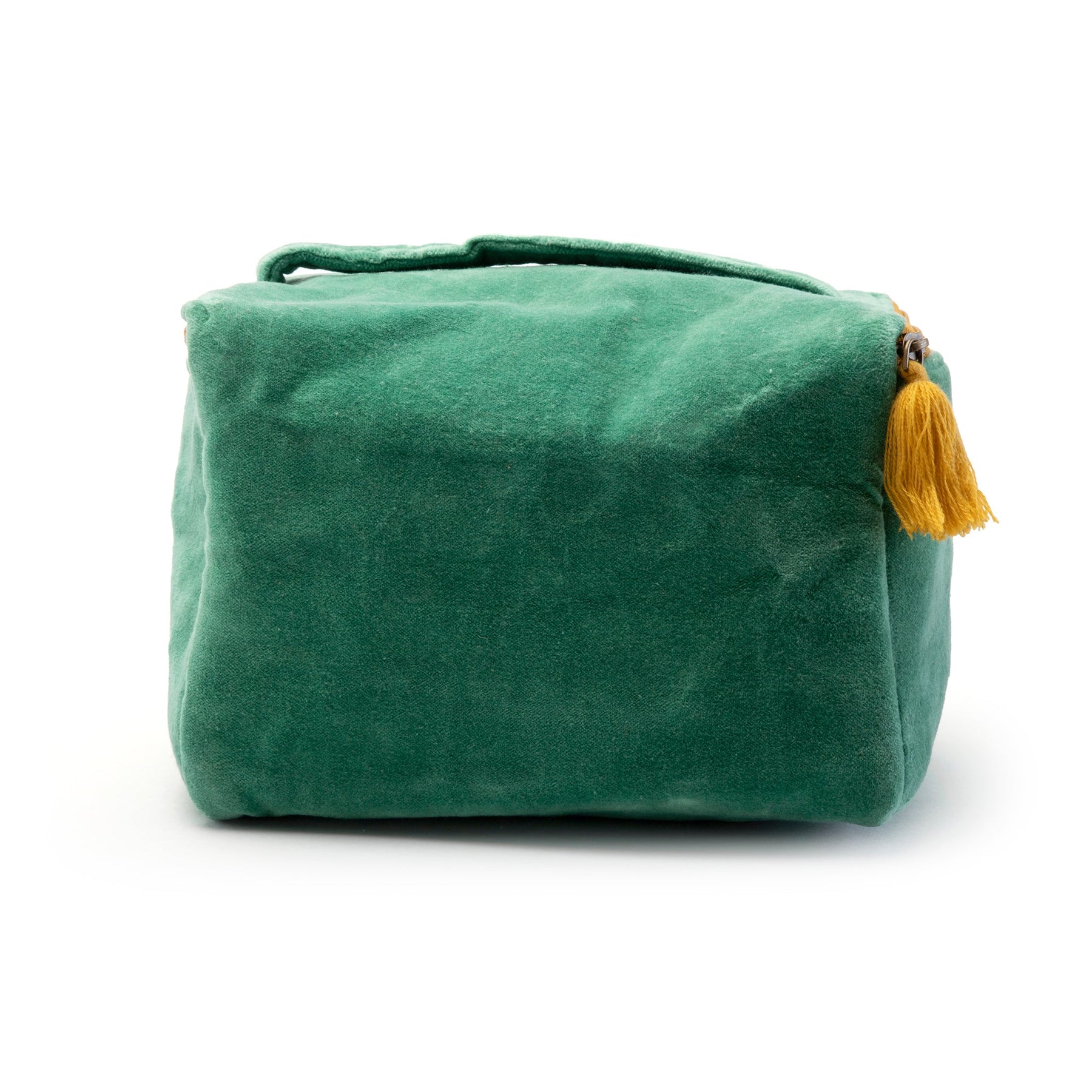 Embroidered Cosmetic Bag-Green Floral