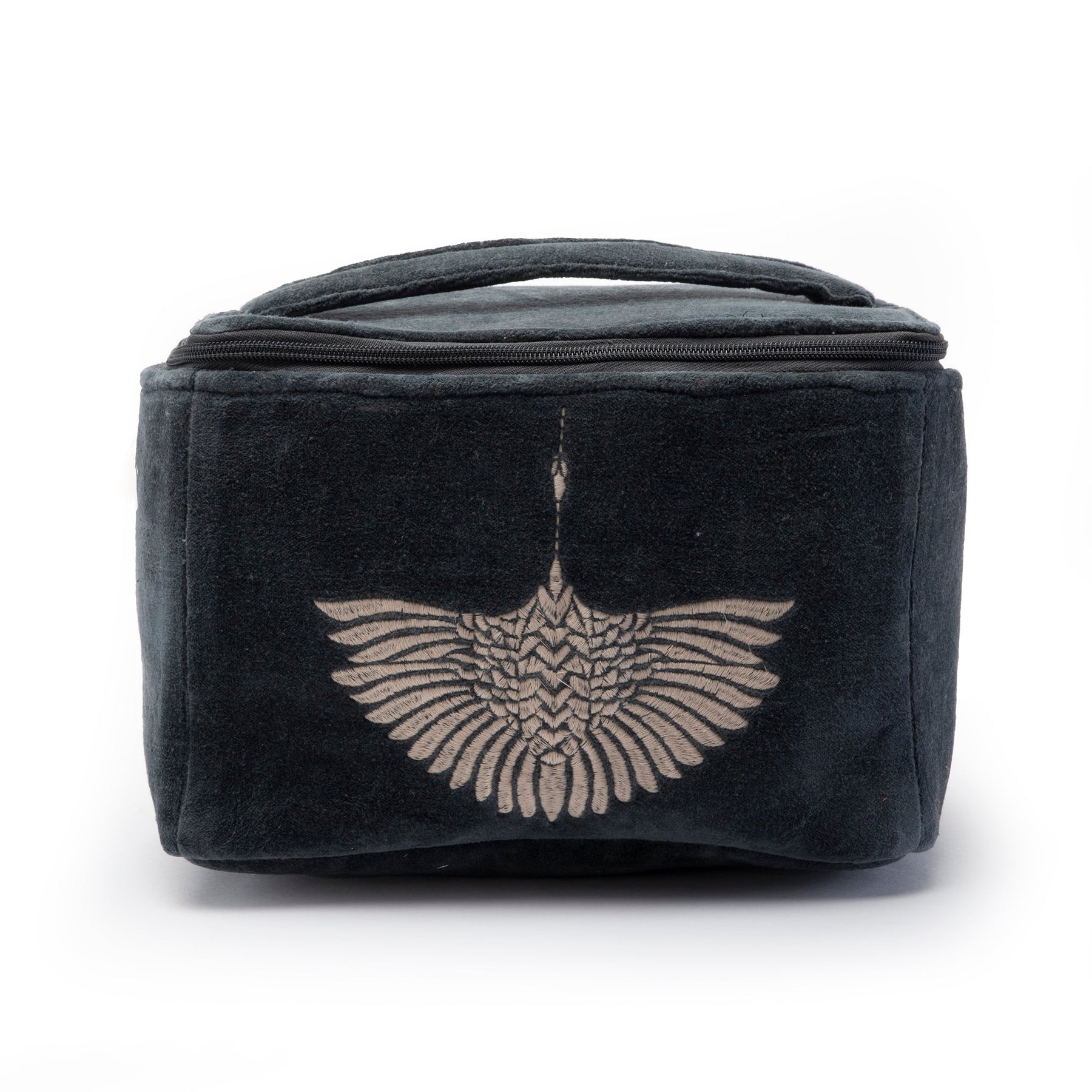 Embroidered Cosmetic Bag-Navy Franz