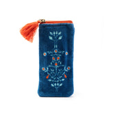 Embroidered Sunglass Case-Blue Chinoisserie